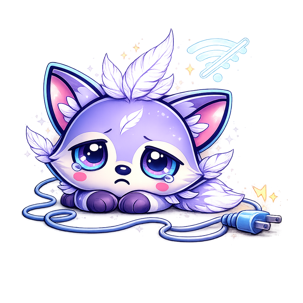 Browkie, la mascotte QR-cadre, est triste car la page est introuvable