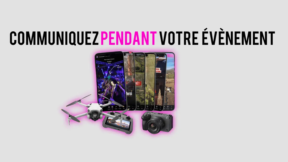 Contenuti pubblicati durante un evento: drone, fotocamera e storie su smartphone