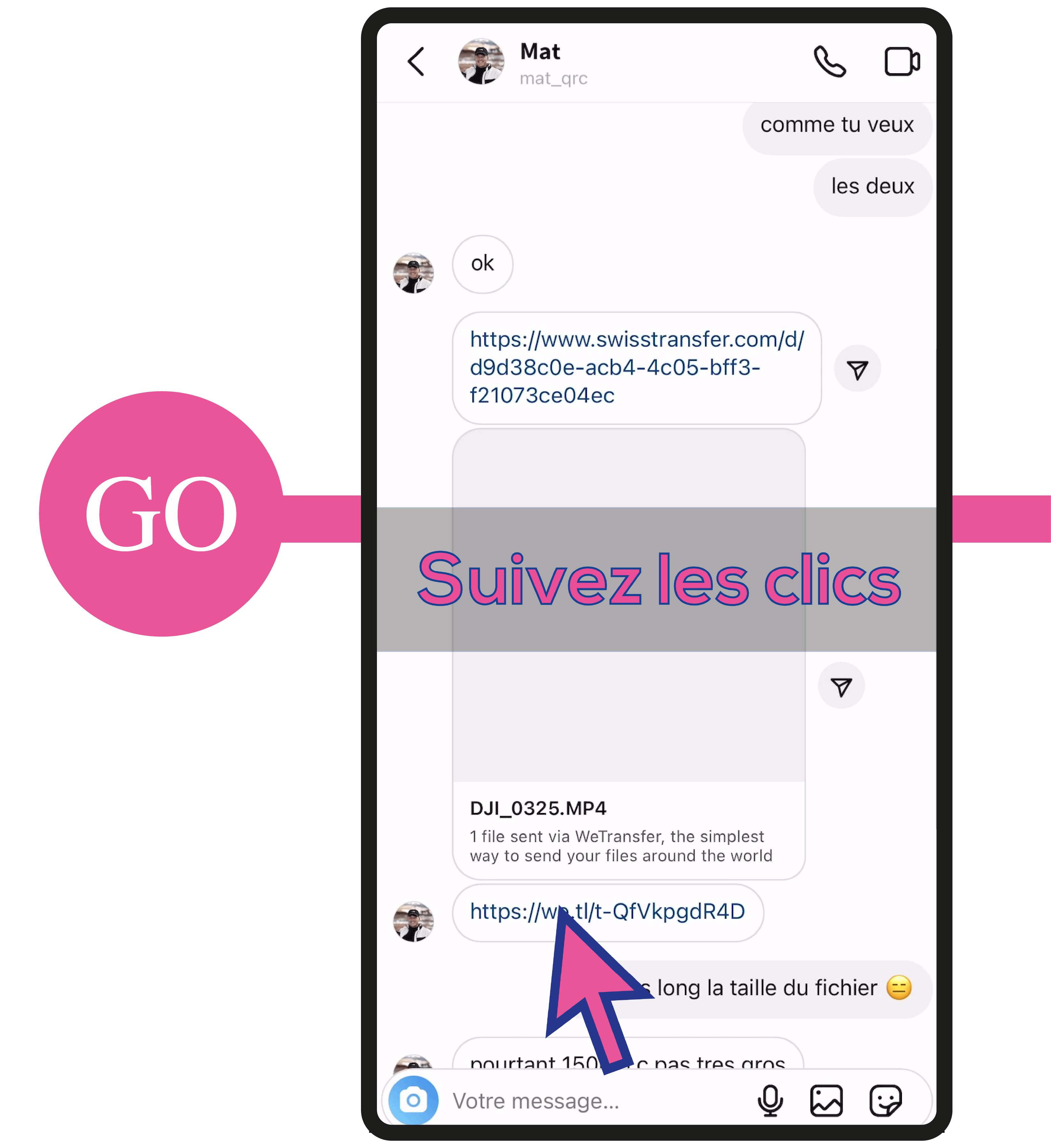 Étape 1 du tutoriel WeTransfer sur iPhone