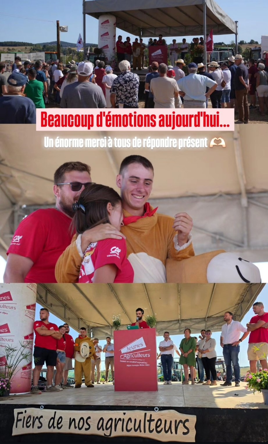Opening ceremony story: crowd, embrace and speeches by the Jeunes Agriculteurs