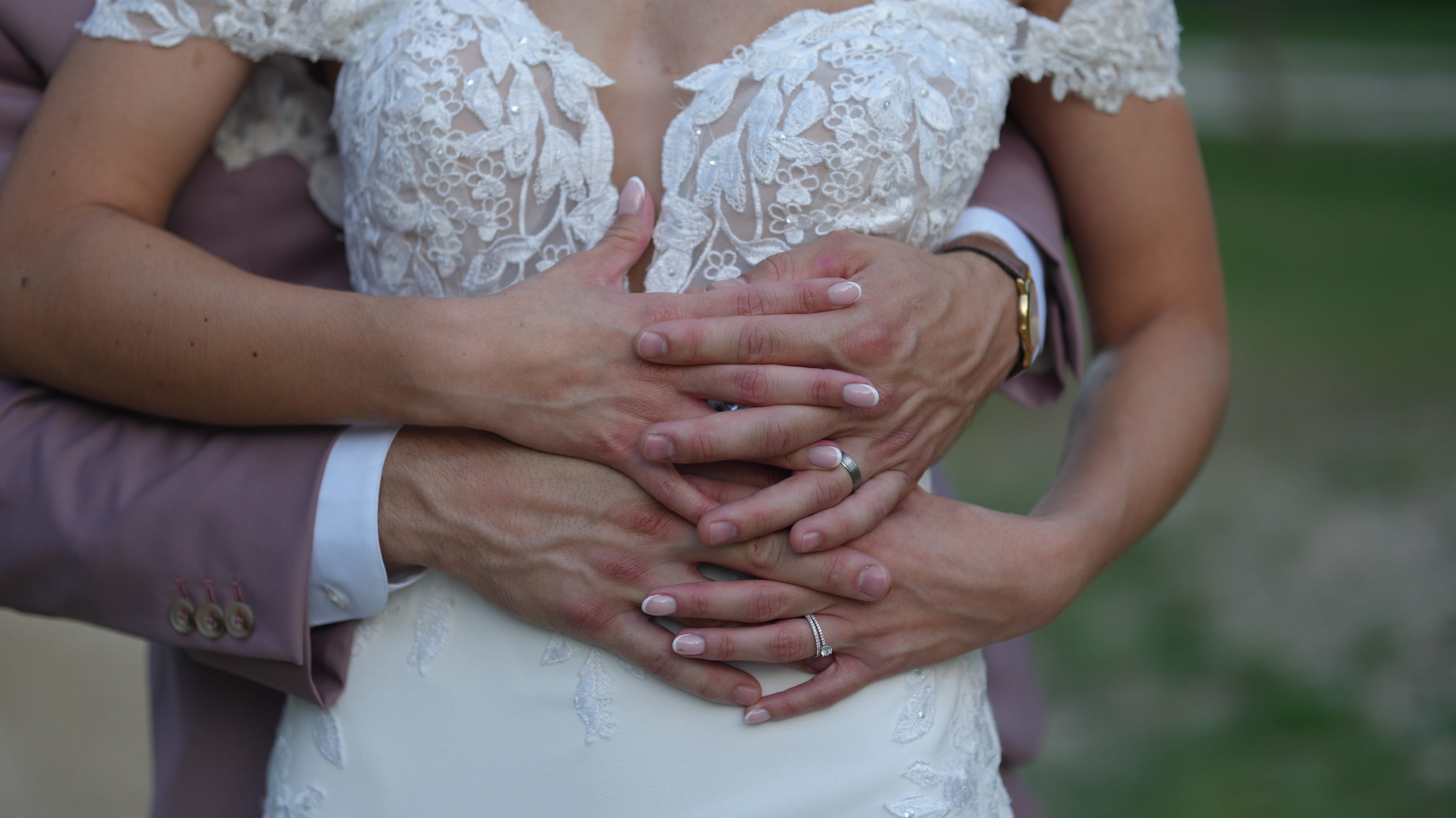 Photo de mariés en couleur